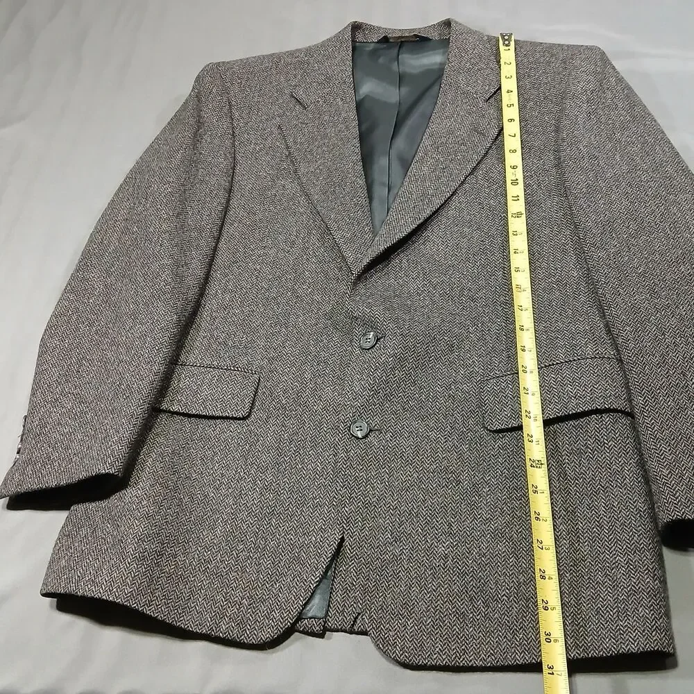 Vtg Jos A Bank Mens 41R 41 Regular Flecked Tweed Wool Sport Coat Dark Academia